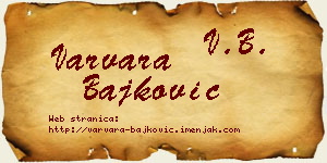 Varvara Bajković vizit kartica
